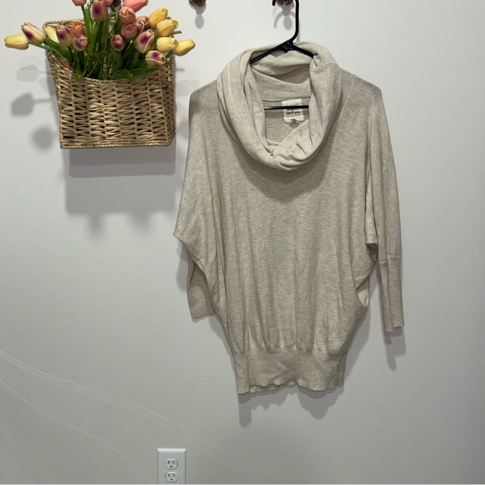 Elegant Beige Cowl Neck Sweater‎